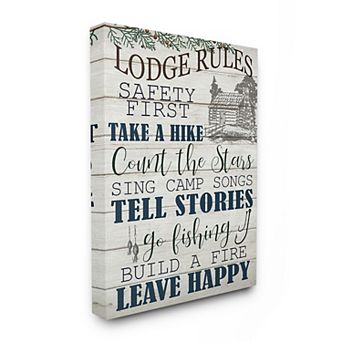 Stupell Home Decor Lodge Rules Country Landscape TextuArt Wall Art