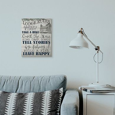 Stupell Home Decor Lodge Rules Country Landscape TextuArt Wall Art