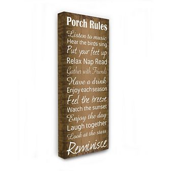Stupell Home Decor Porch Rules Country Landscape Wood Art