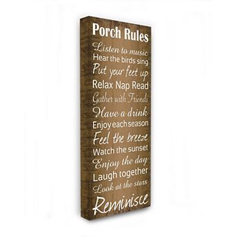 Stupell Home Decor Porch Rules Country Landscape Wood Art