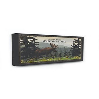 Stupell Home Decor Mountain Retreat Moose Landscape Wall Art