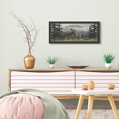 Stupell Home Decor Mountain Retreat Moose Landscape Wall Art