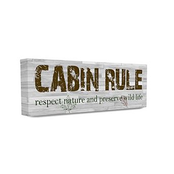 Stupell Home Decor Cabin Rule Country Home Wood Wall Art
