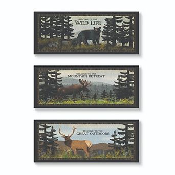 Stupell Home Decor Wild Life Bear Moose Art Set