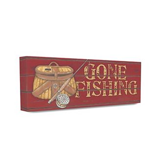 Stupell Home Decor Gone Fishing Country Home Wall Art