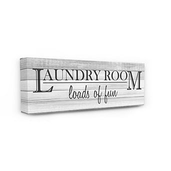 Stupell Home Decor Fun Laundry Room Funny Word Bathroom Black And White Design Wall Art by Kimberly Allen