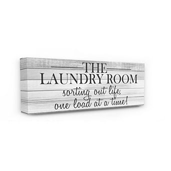 Stupell Home Decor Laundry Room Funny Word Bathroom Black And White Design Wall Art by Kimberly Allen