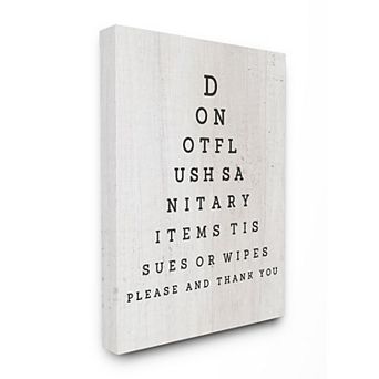 Stupell Home Decor Eye Chart Bathroom Laundry Wall Art