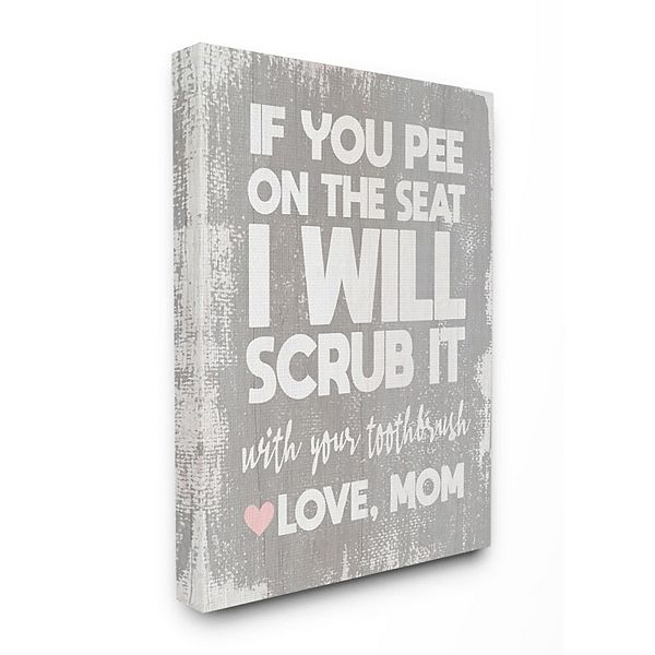 Stupell Home Decor Pee On Seat Bathroom Wood Wall Art