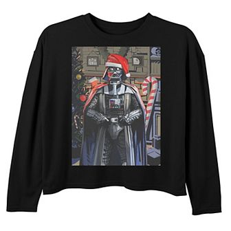 Girls 7-16 Star Wars Darth Vader Santa Poster Long Sleeve Tee
