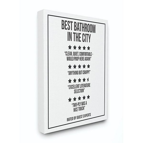 Stupell Home Decor Five Star Bathroom Funny Word Wall Art