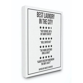 Stupell Home Decor Five Star Laundry Funny Word Black And White Design Wall Art by Daphne Polselli