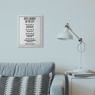 Stupell Home Decor Five Star Laundry Funny Word Black And White Design Wall Art by Daphne Polselli