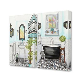 Stupell Home Decor Cute Bathrooms 2 pc Wall Art Set