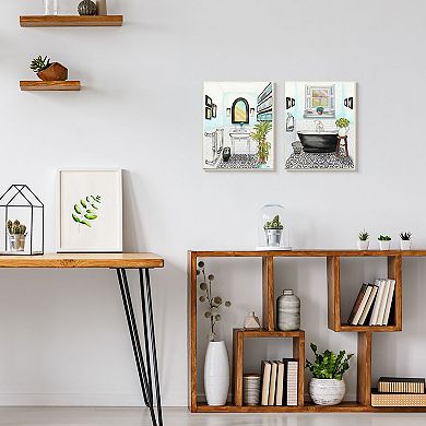 Stupell Home Decor Cute Bathrooms 2-Piece Wall Art Set