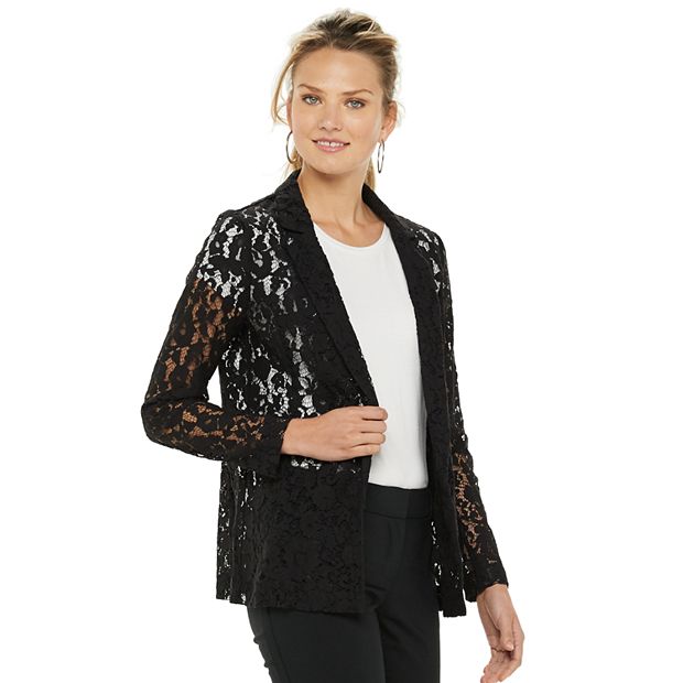 Womens black lace jacket sale