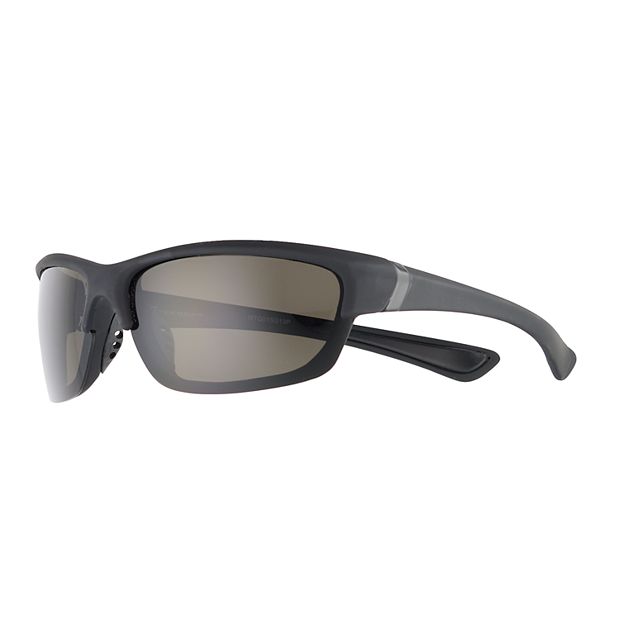 Tek Gear Men's Framed Comfort Fit Polarized Wrap-Around Sunglasses - Black - One Size Each