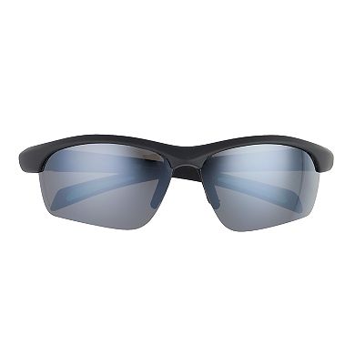Men's Tek Gear Black Framed Semi-Rimless Comfort Fit Polarized Sport Sunglasses