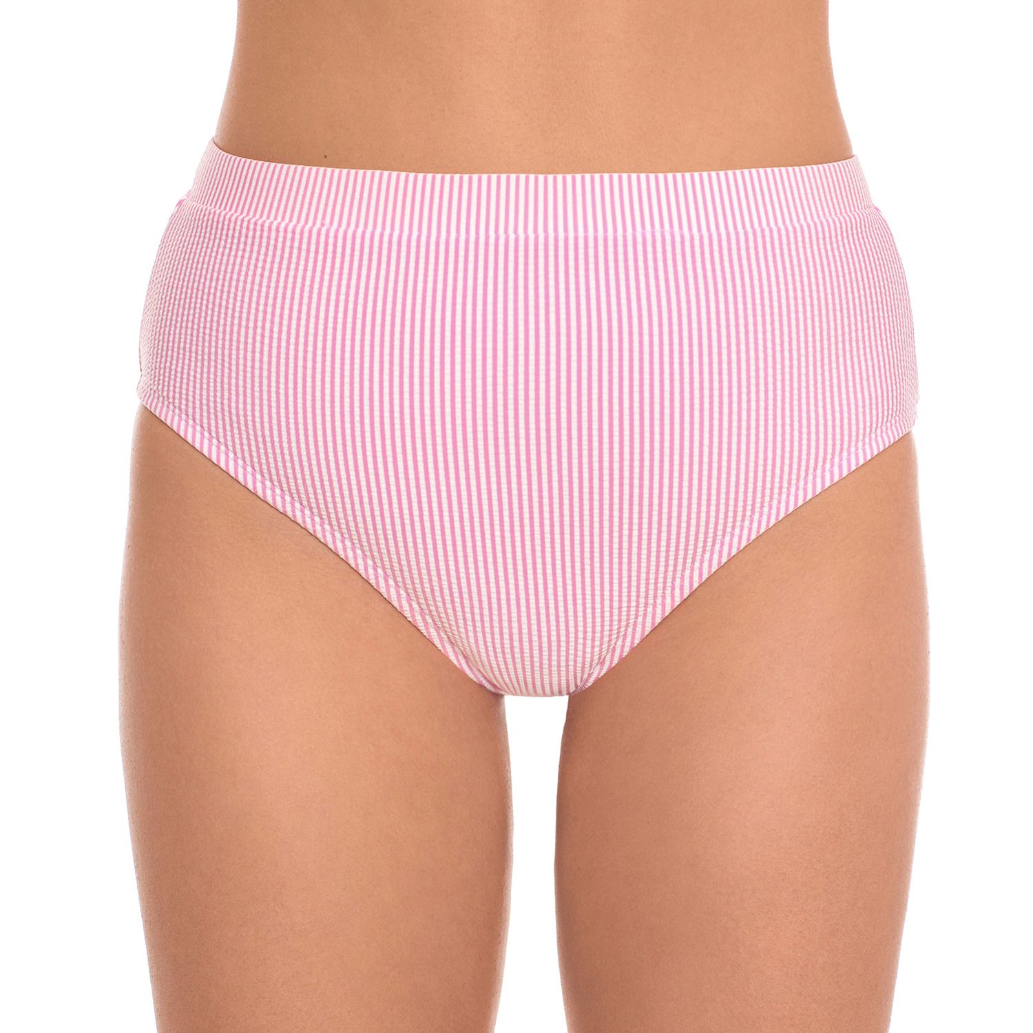 pink high waisted swim bottoms