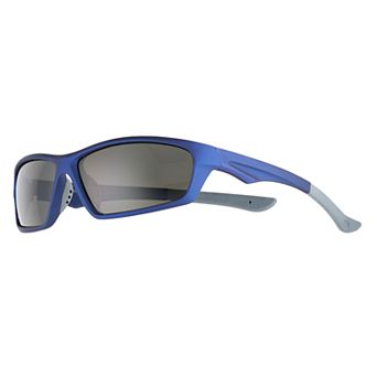 Men's Tek Gear® Blue Framed Comfort Fit Polarized Wrap-Around Sport Sunglasses