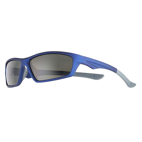 Men's Tek Gear® Blue Framed Comfort Fit Polarized Wrap-Around Sport  Sunglasses