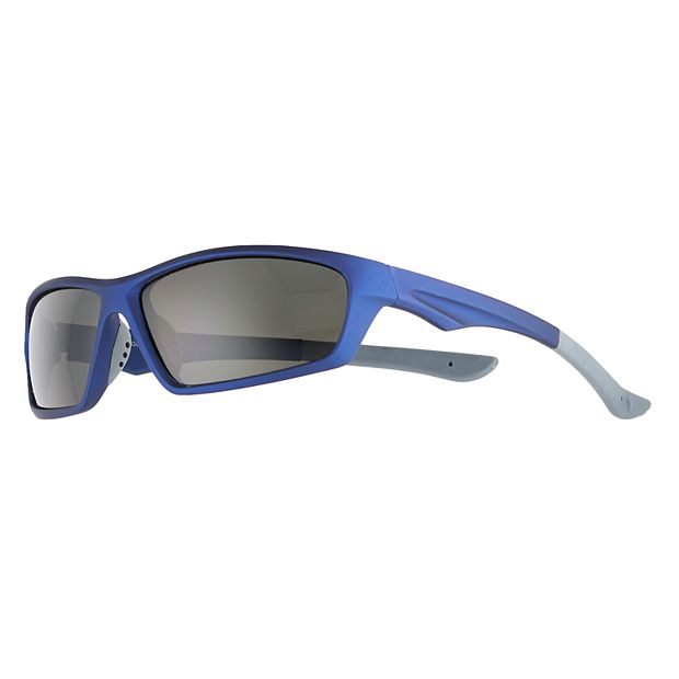 Tek Gear Men's Framed Comfort Fit Polarized Wrap-Around Sport Sunglasses - Blue - One Size Each