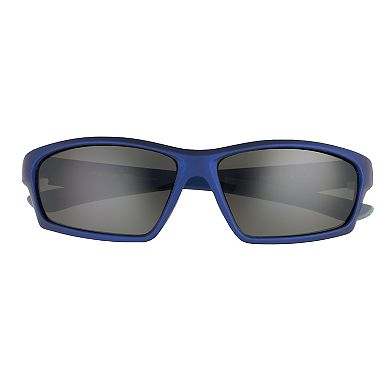Men's Tek Gear Blue Framed Comfort Fit Polarized Wrap-Around Sport Sunglasses
