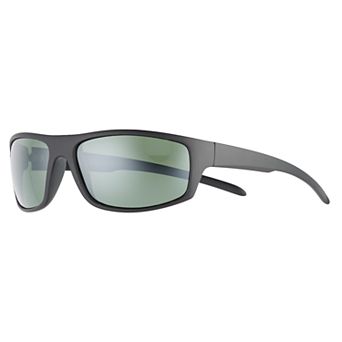 Men's Tek Gear® Black Framed Comfort Fit Polarized Wrap-Around Sunglasses
