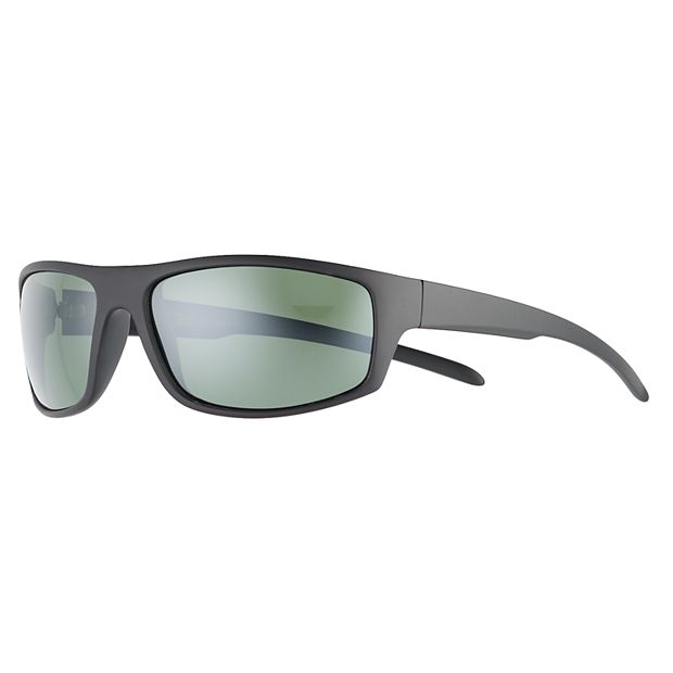 Tek Gear Men's Framed Comfort Fit Polarized Wrap-Around Sunglasses - Black - Each