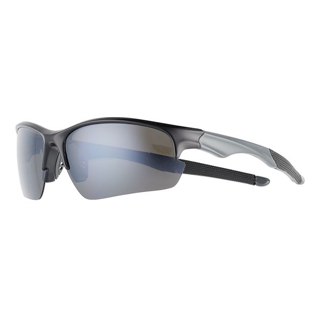 Men's Tek Gear® Black Framed Semi-Rimless Wrap-Around Sunglasses