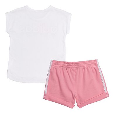Toddler Girl adidas French Terry Short And Tee Set