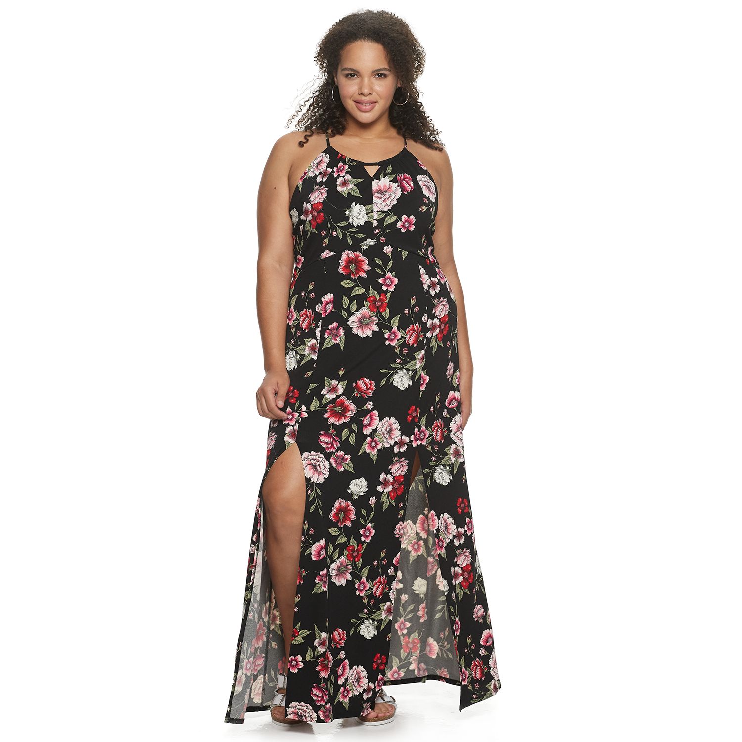 plus size cut out maxi dress