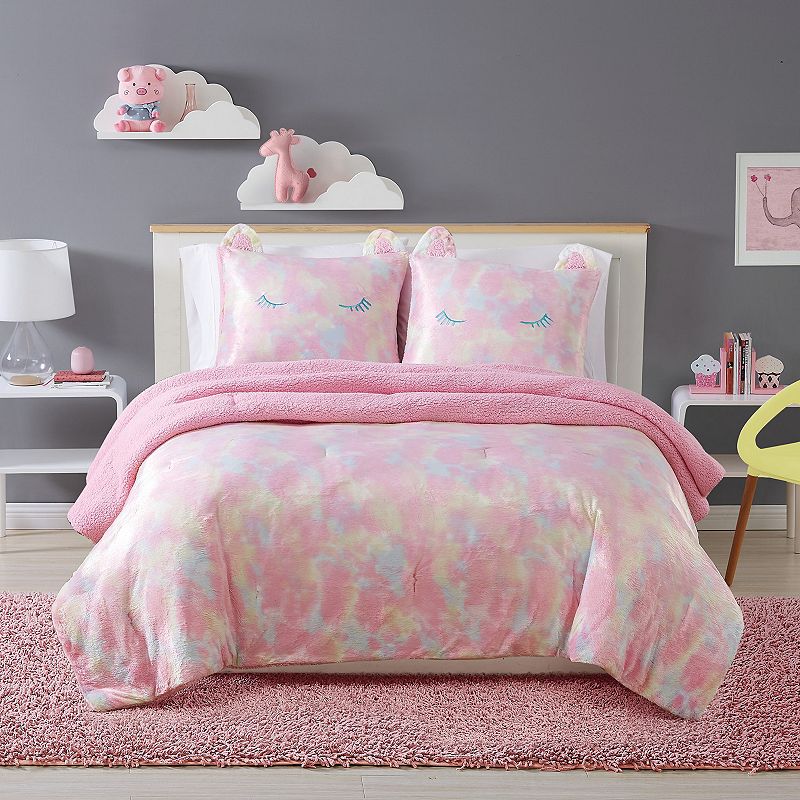 My World Kids Rainbow Sweetie Comforter Set, Pink, Twin XL