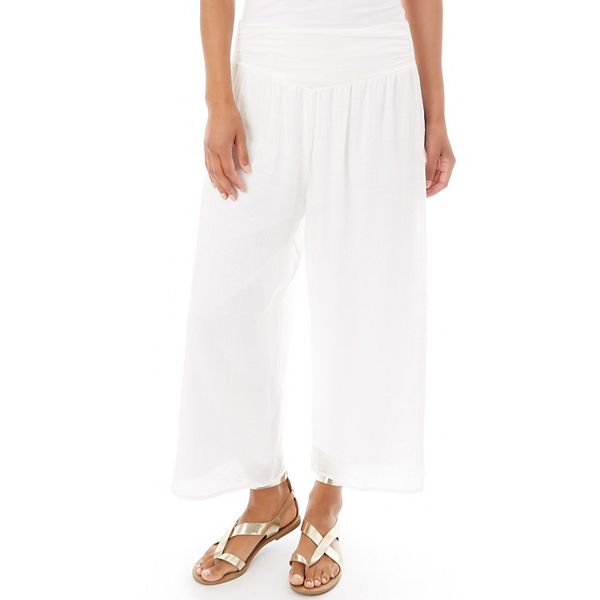 Petite Apt 9 Gauze Wide Leg Crop Pants