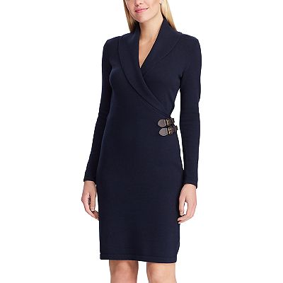 Chaps faux wrap dress sale