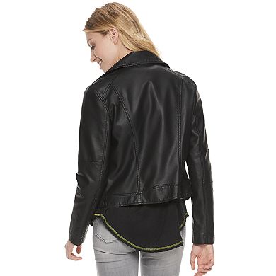 Women's Rock & Republic® Lace-Up Faux-Leather Moto Jacket