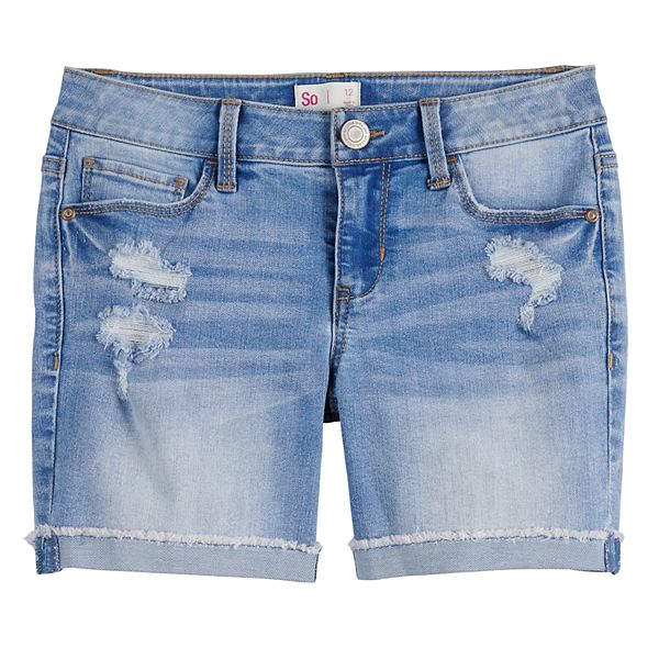 Girls 4-18 & Plus Size SO® Cuffed Midi Jean Shorts