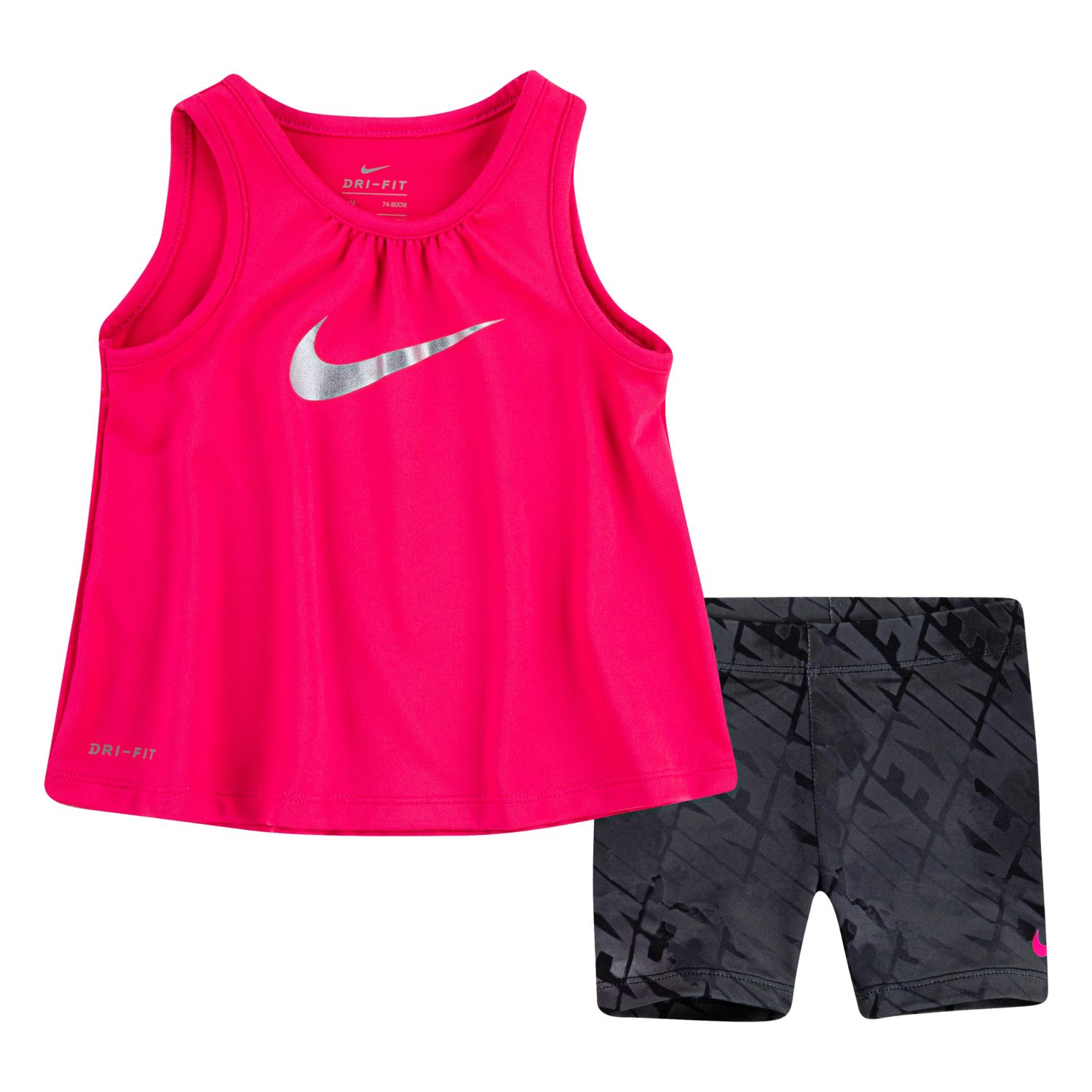 nike velvet shorts and tank top