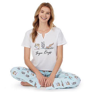 Women's Cuddl Duds® 3-Piece Pajama Top, Pajama Pants & Pajama Shorts Set