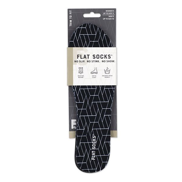 Women's Flat Socks Printed Shoe Liner - Black