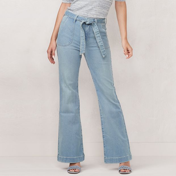 LC Lauren Conrad Women's Super High Waisted Flare Jeans