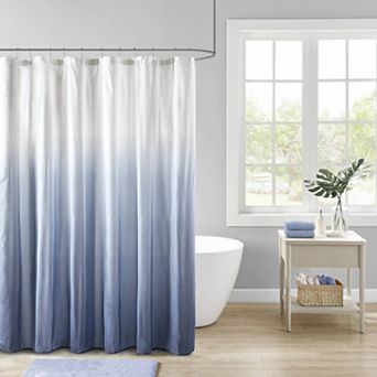 Madison Park Loire Ombre Printed Seersucker Shower Curtain