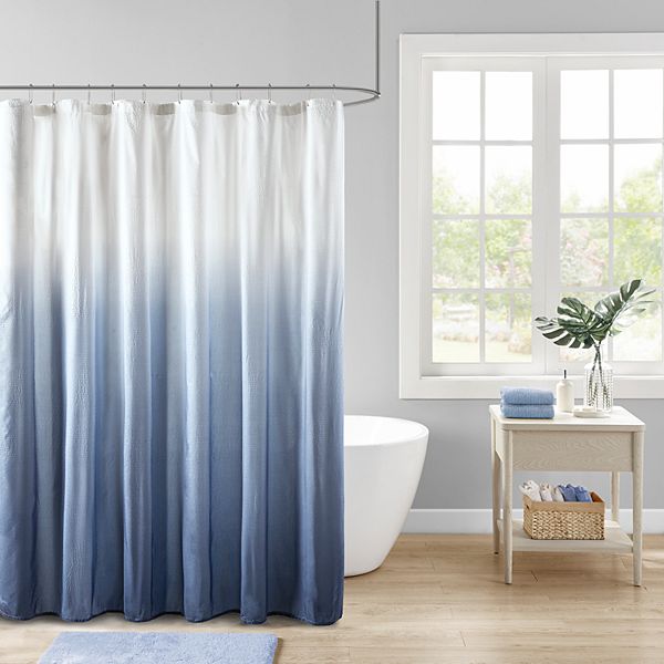 Madison Park Loire Ombre Printed, Shower Curtains Blue