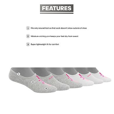 Women's adidas Superlite Linear 6-Pack Super No-Show Socks