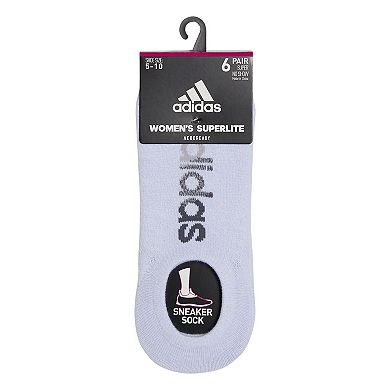 Women's adidas Superlite Linear 6-Pack Super No-Show Socks