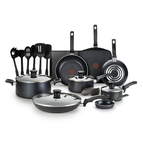 T-Fal Essentials 20-pc. Nonstick Cookware Set - Black