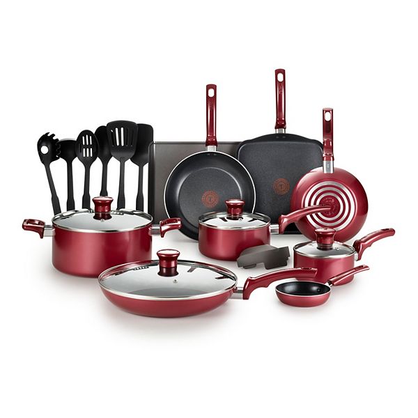 T-Fal Essentials 20-pc. Nonstick Cookware Set - Red