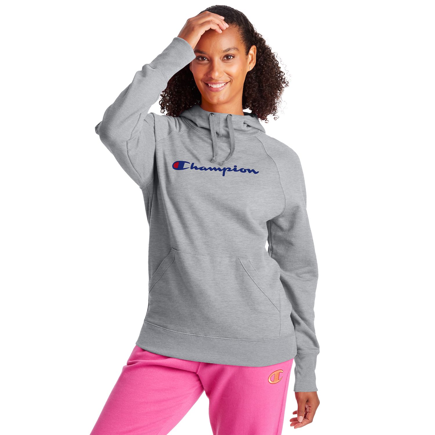 grey women's champion hoodie