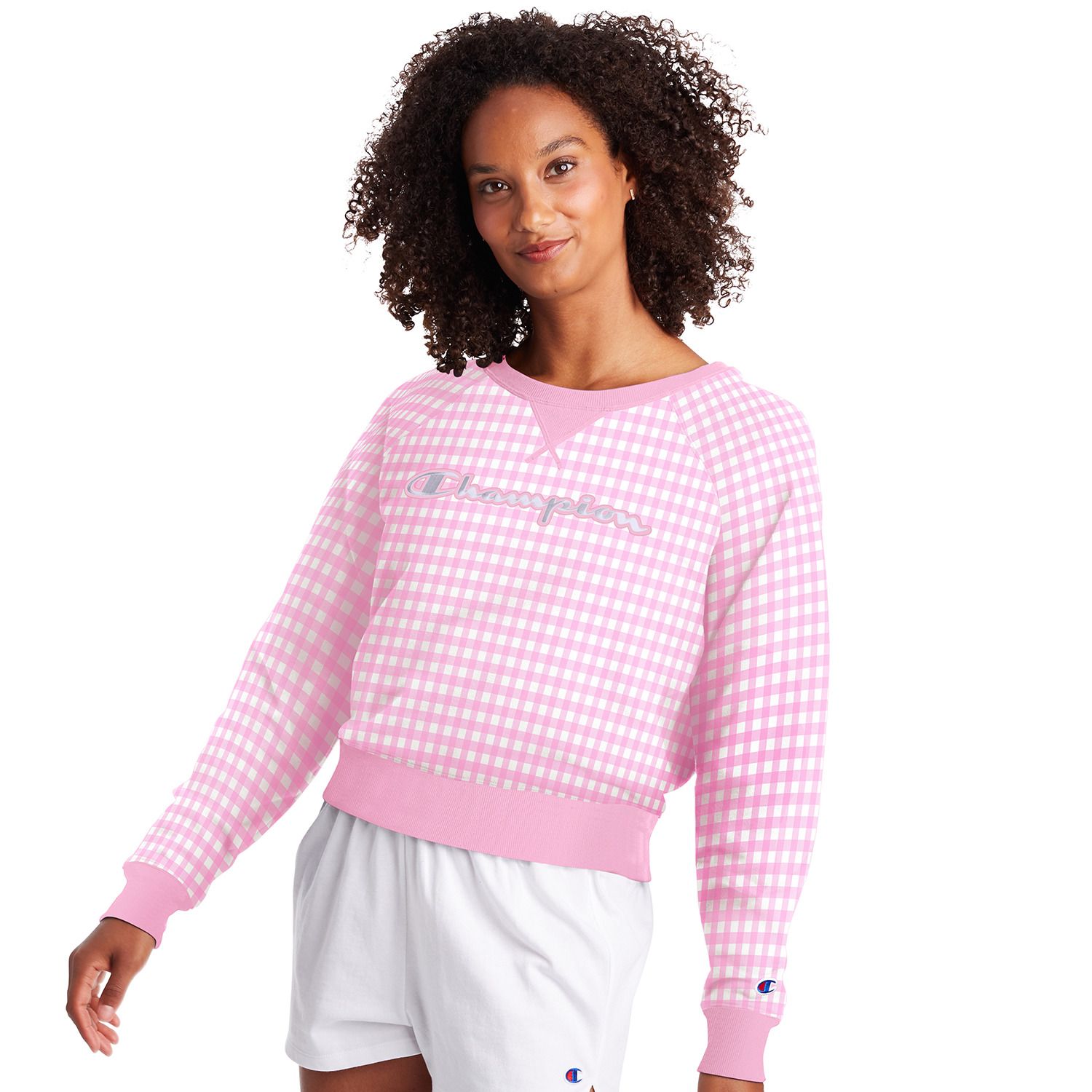 champion women's pink sweatshirt