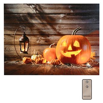 LumaBase Light-Up Jack O' Lantern Wall Art